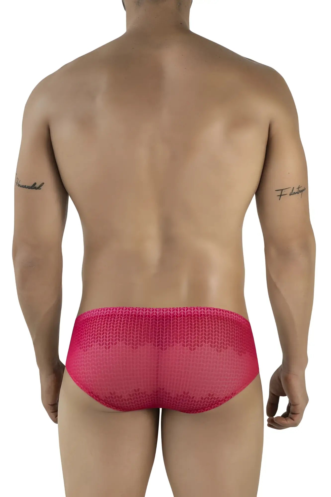 Bright pink mesh briefs with scalloped edge from clever 2016 mosaico briefs color red collection