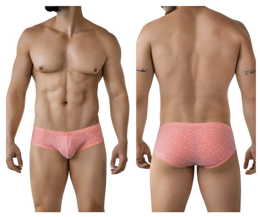 Coral-colored clever 2017 neon briefs with geometric pattern made from soft fabric for comfortable wear