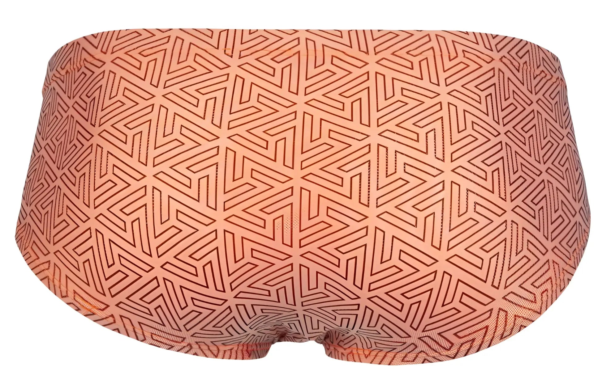 Orange swim trunks clever 2017 neon briefs with geometric interlocking triangle pattern in darker orange lines