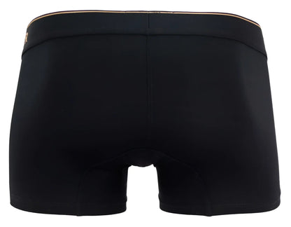Black clever 2026 valladolid trunks boxer briefs with gold-trimmed waistband made from soft breathable fabric