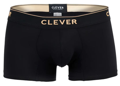 Black clever 2026 valladolid trunks boxer briefs with gold branded waistband in black color for everyday wear