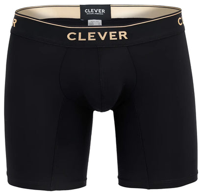 Black clever 2027 valladolid boxer briefs in black with gold branding on waistband for comfortable everyday wear