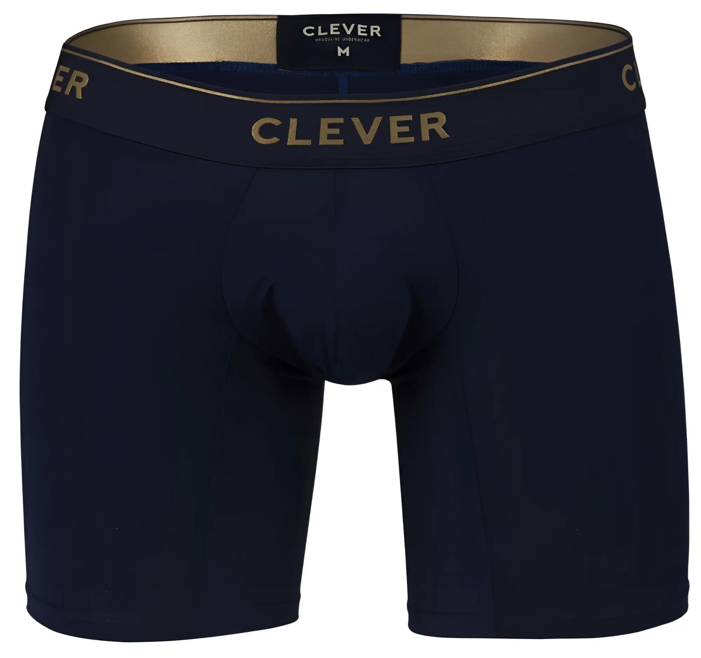 Navy blue clever 2027 valladolid boxer briefs with gold trim and embroidered waistband for comfortable wear