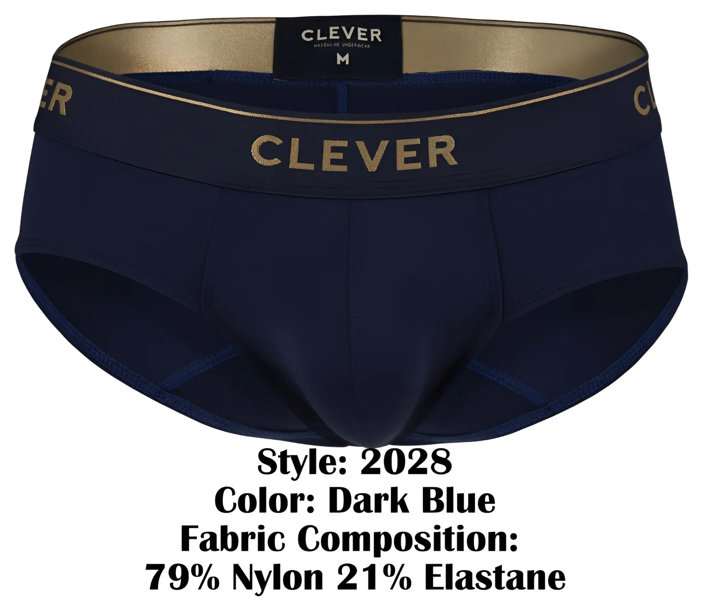 Dark blue clever 2028 valladolid briefs with gold trim and branding designed for comfort and style