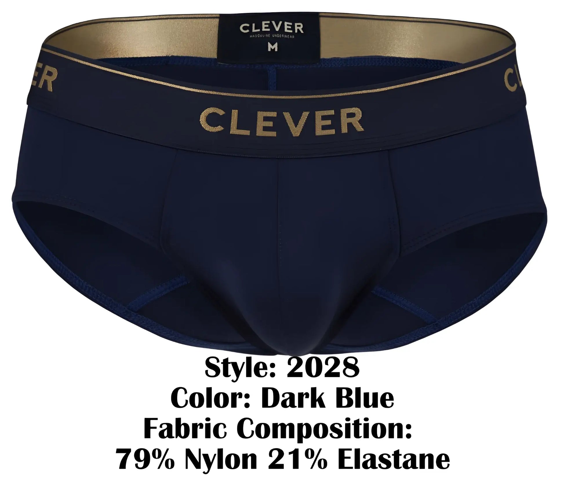 Dark blue clever 2028 valladolid briefs with gold trim and branding designed for comfort and style