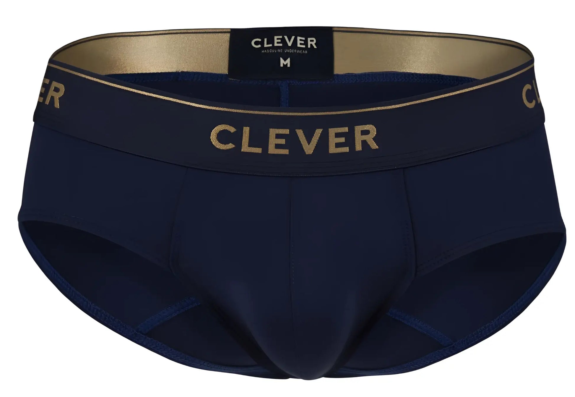 Navy blue clever 2028 Valladolid briefs with gold lettering and trim featuring a comfortable fit for everyday wear