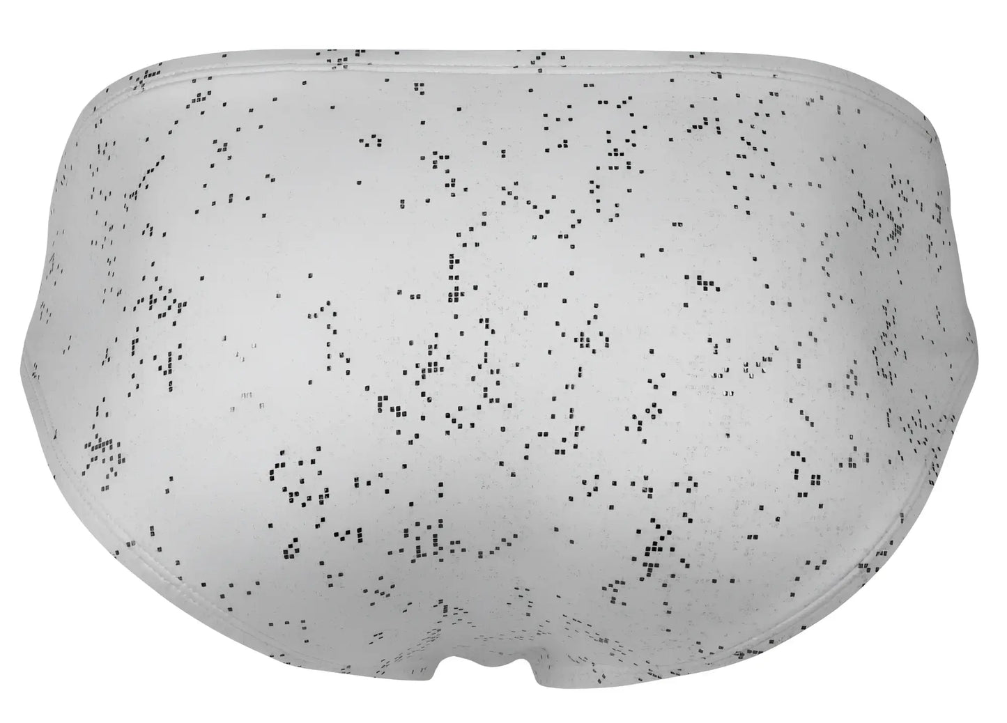 White clever 2039 galaxy briefs with a subtle black speckled pattern designed for comfortable everyday wear