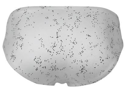 White clever 2039 galaxy briefs with a subtle black speckled pattern designed for comfortable everyday wear