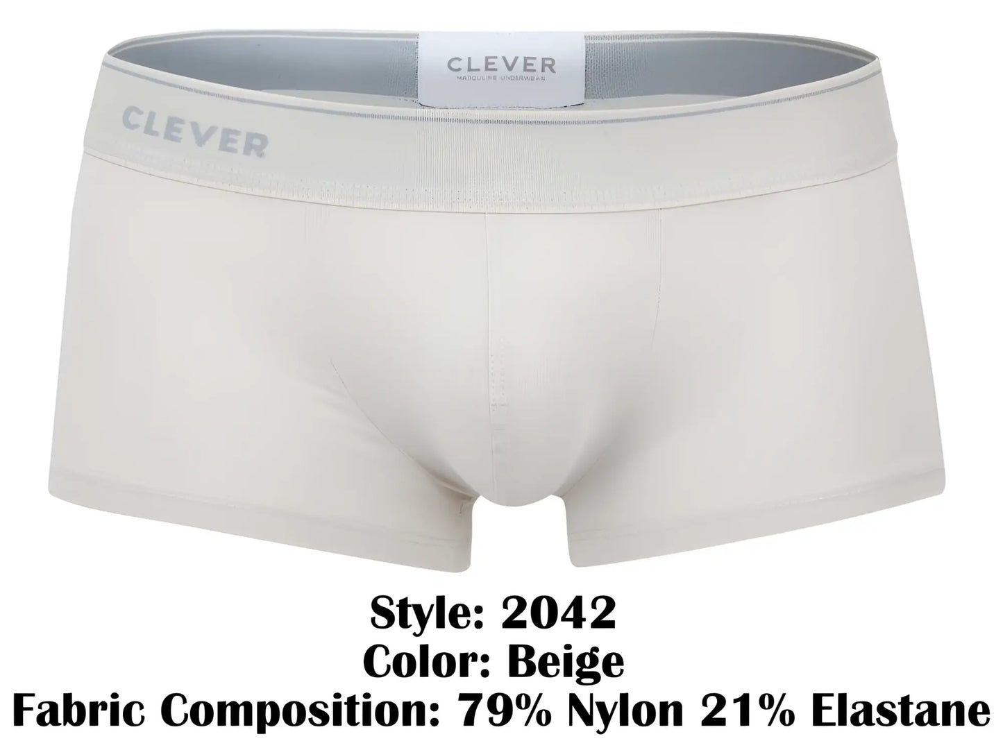 Beige clever 2042 mendoza trunks made from 79 nylon and 21 elastane offering comfort and stretch for men
