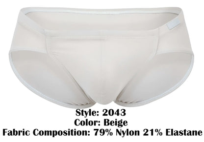 Beige clever 2043 Mendoza briefs made of 79% nylon and 21% elastane with smooth, form-fitting design and reinforced waistband stitching