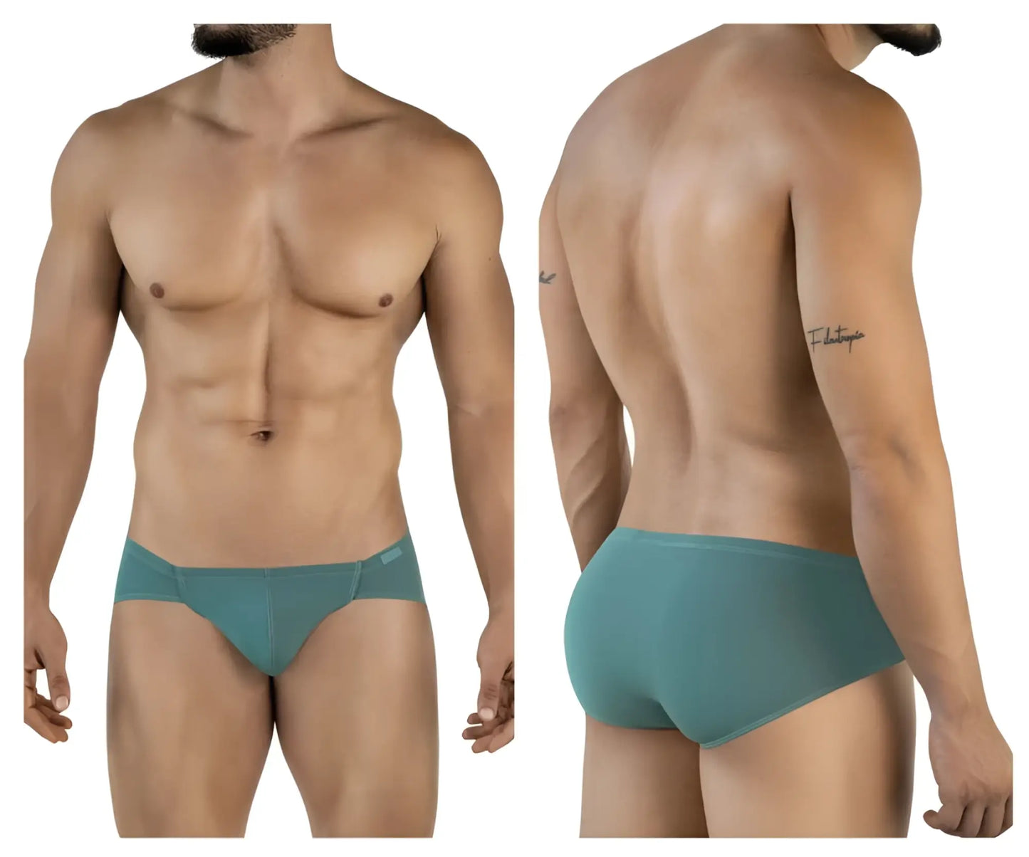 Teal clever 2043 mendosa briefs for men with smooth form-fitting fabric and subtle waistband branding