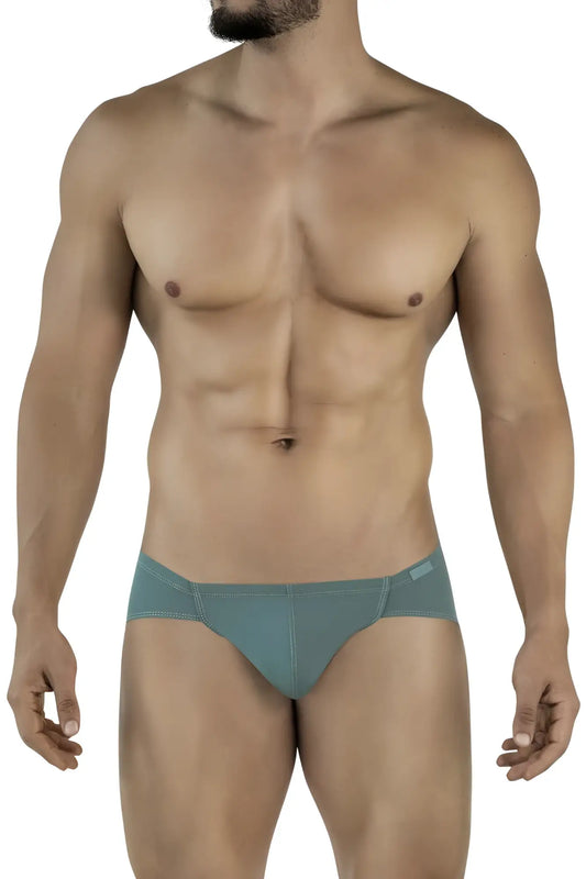 Teal-colored clever 2043 Mendoza briefs with form-fitting smooth fabric and subtle stitching details