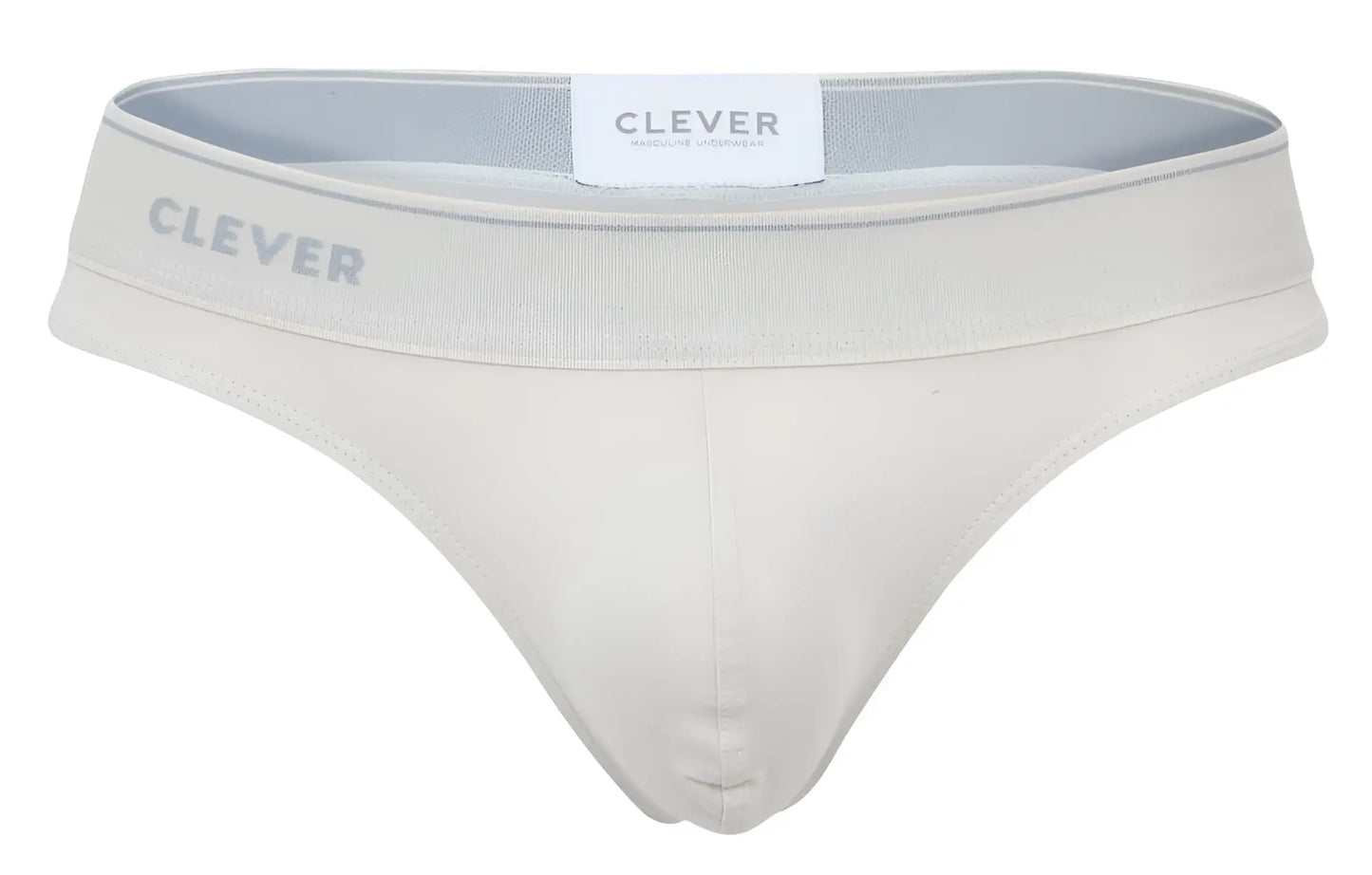 Cream-colored clever 2044 Mendoza thongs with seamless design and soft elastic waistband in beige color