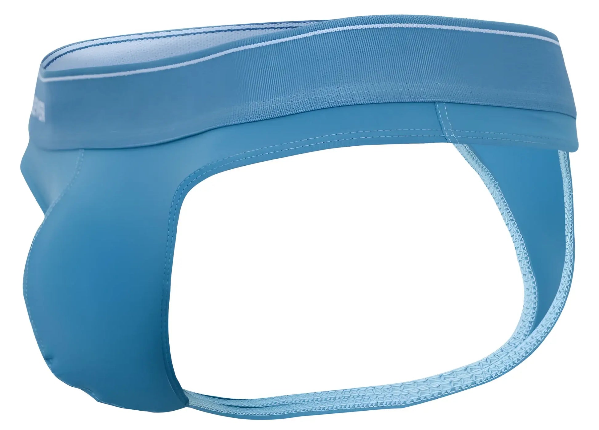 Blue clever 2044 Mendoza thongs with supportive contoured design and light blue trim along the waistband