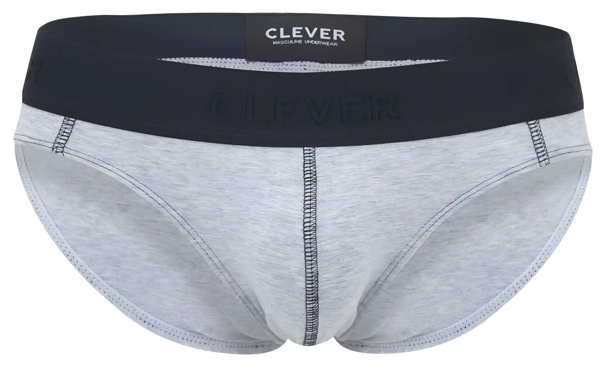 Gray heathered clever 2045 catamarca briefs with black elastic waistband and brand label in dark gray color