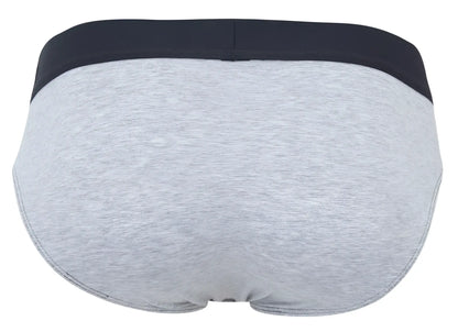 Clever 2045 catamarca briefs in dark gray heathered fabric with a solid black waistband for comfortable wear