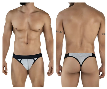 Gray and black clever 2046 catamarca thongs with contoured design for athletic support in dark gray color
