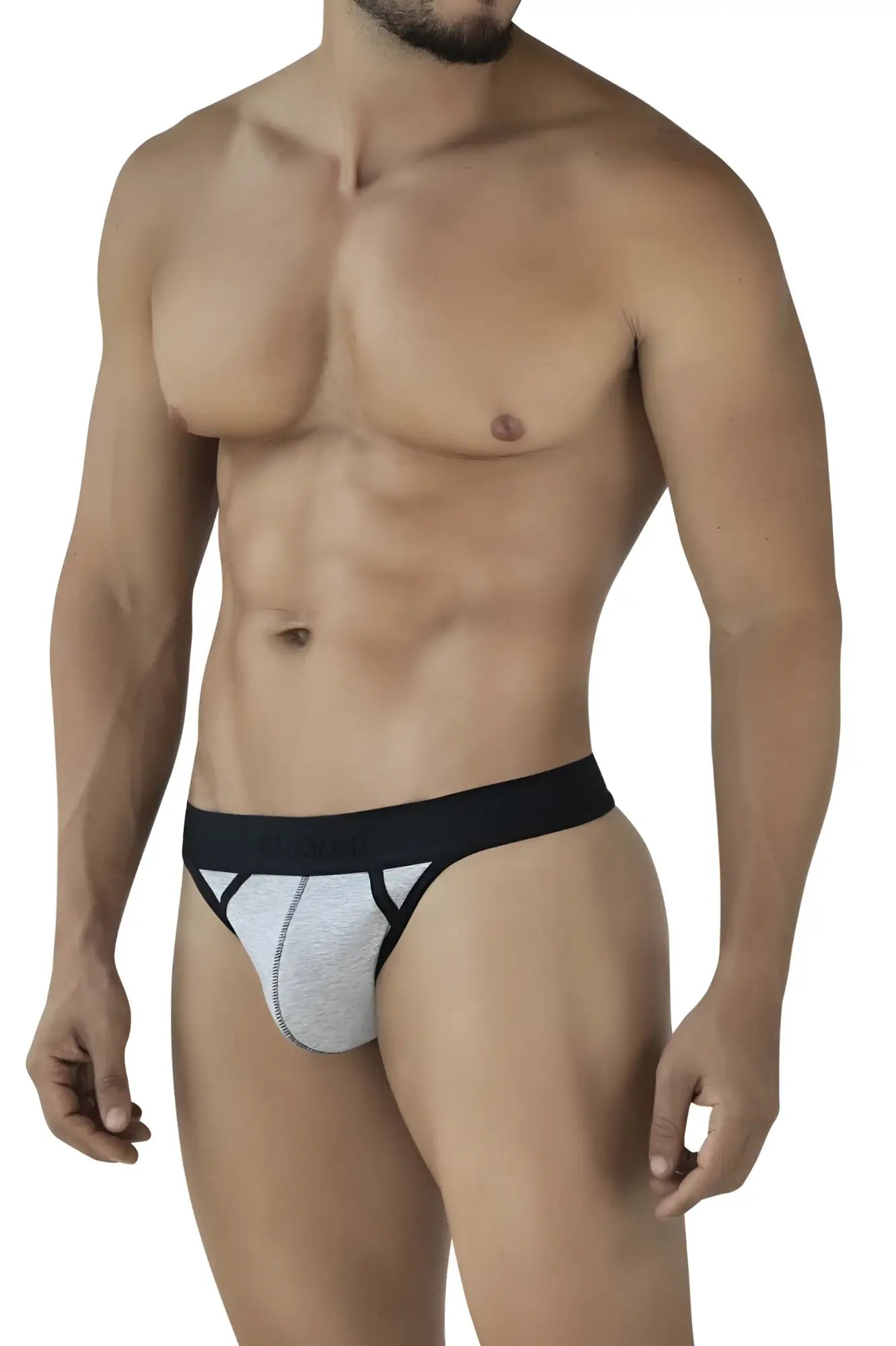 Dark gray clever 2046 catamarca thongs with a gray and black textured fabric finish for athletic wear