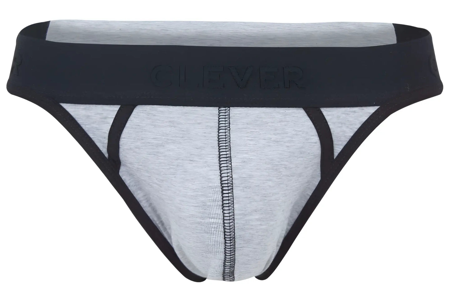 Clever 2046 Catamarca dark gray heathered briefs with black trim and waistband featuring clever brand name
