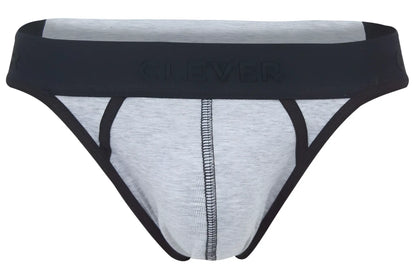 Clever 2046 Catamarca dark gray heathered briefs with black trim and waistband featuring clever brand name