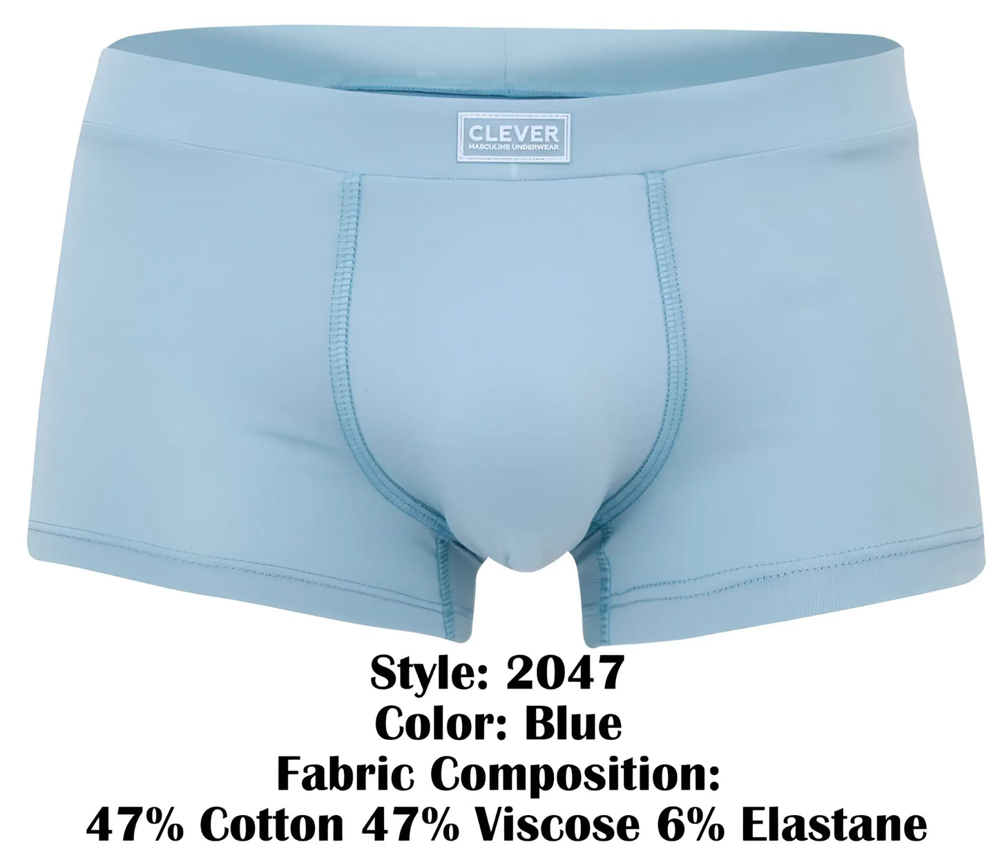 Light blue clever 2047 cordoba trunks men’s boxer briefs made of soft cotton viscose blend with elastic for comfort
