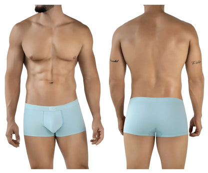 Light blue clever 2047 cordoba trunks with smooth form-fitting fabric and small brand tag on waistband