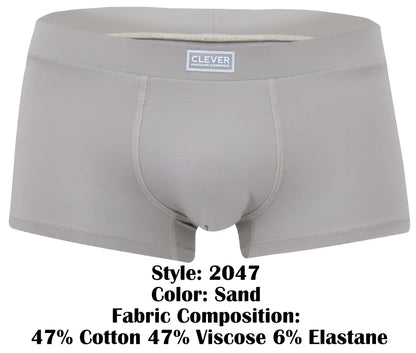 Gray sand-colored boxer briefs clever 2047 cordoba trunks made from cotton viscose and elastane blend