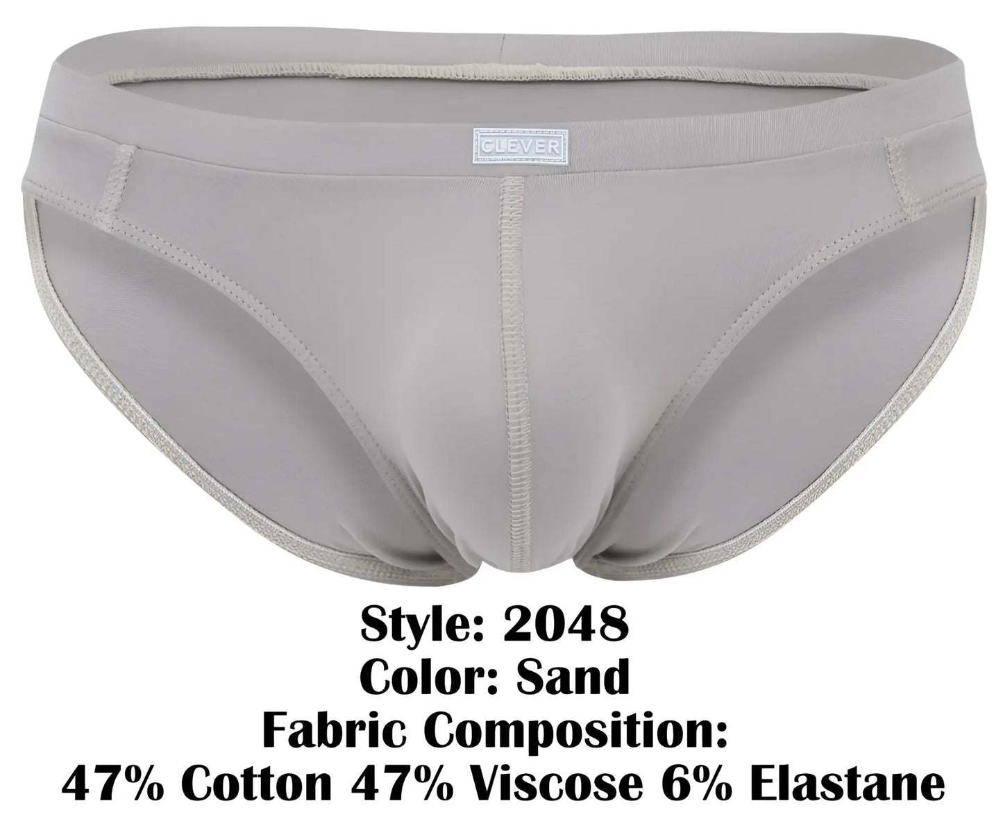 Sand-colored clever 2048 cordoba briefs made from cotton viscose and elastane blend for comfortable wear