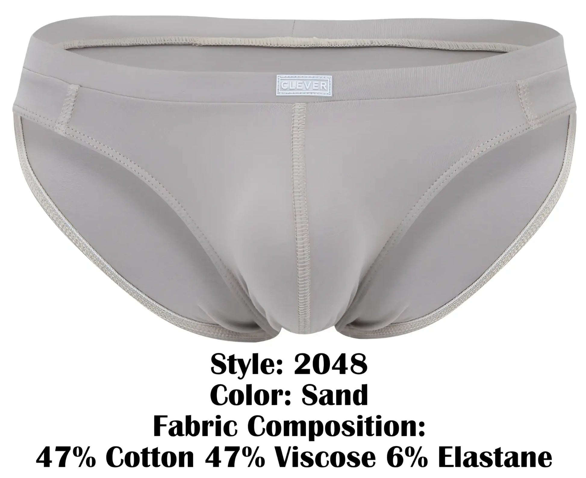 Sand-colored clever 2048 cordoba briefs made from cotton viscose and elastane blend for comfortable wear