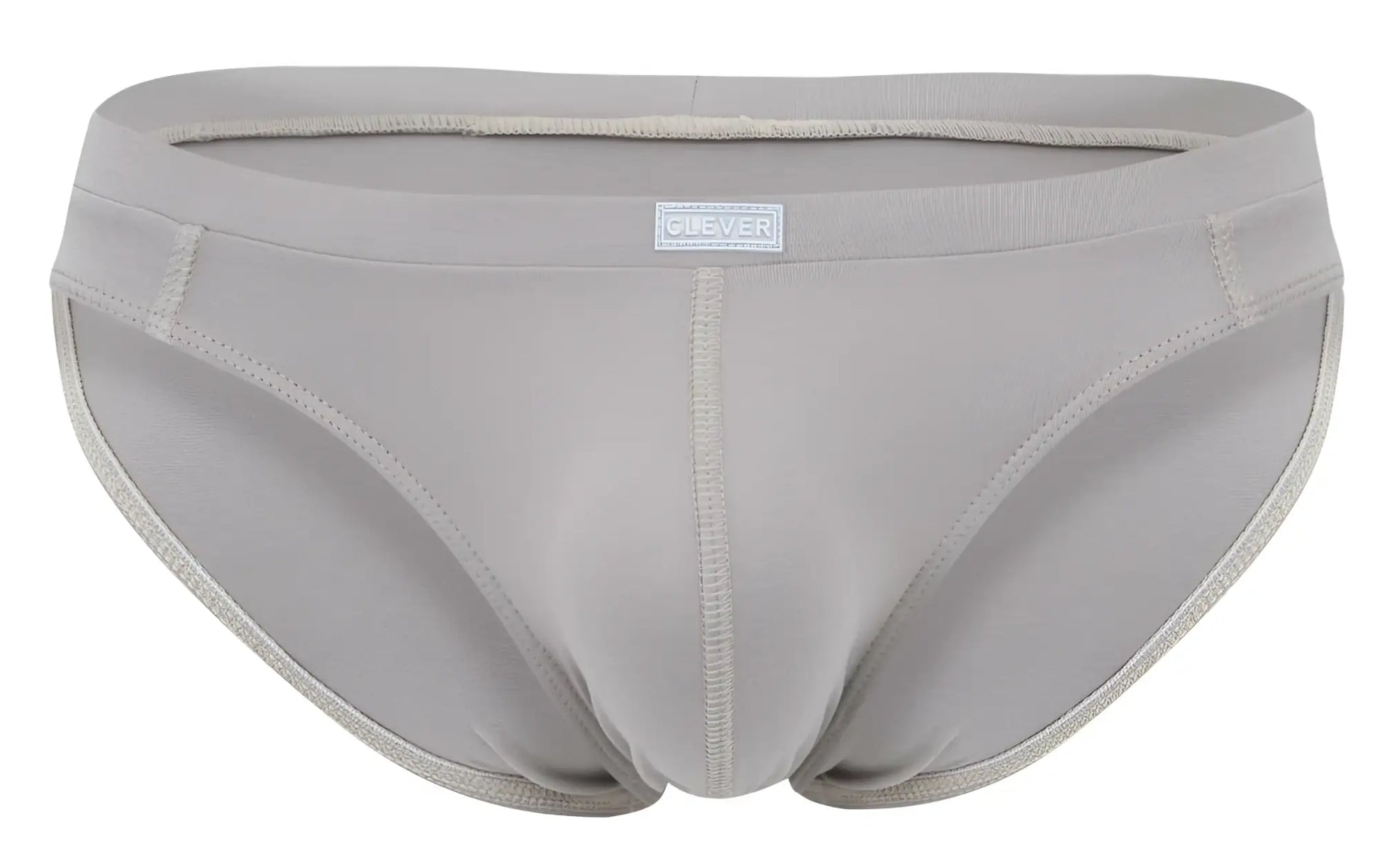 Gray clever 2048 cordoba men’s briefs in sand color with smooth seamless design and reinforced edge stitching