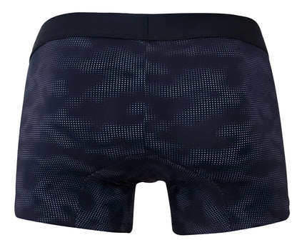 Black boxer briefs clever 2052 militar trunks with subtle dotted camouflage pattern and solid black waistband