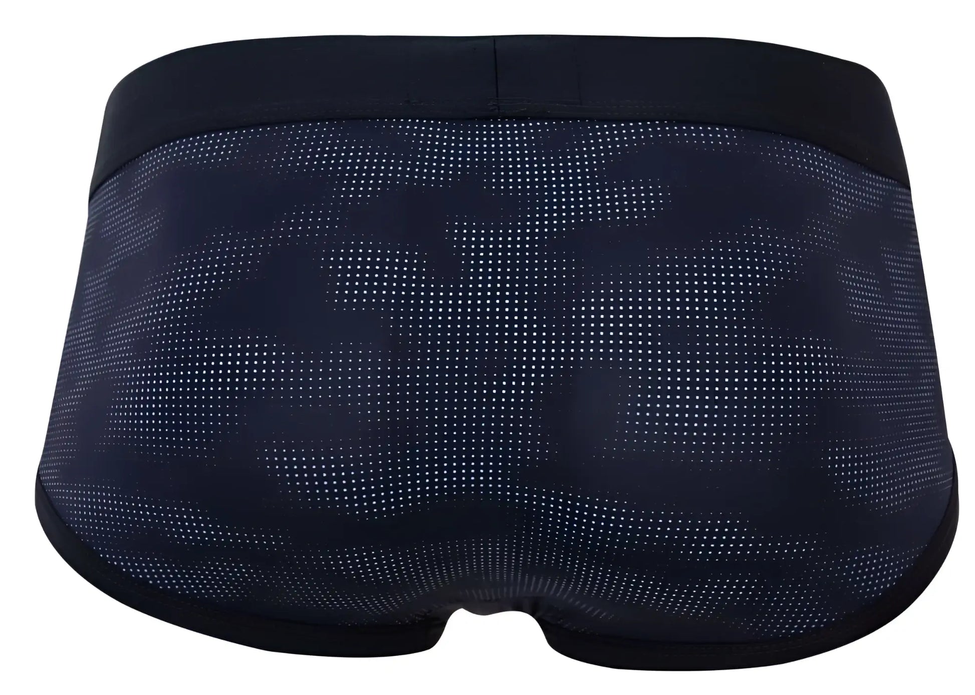Dark navy clever 2053 militar men’s briefs with dotted camouflage pattern and solid black elastic waistband