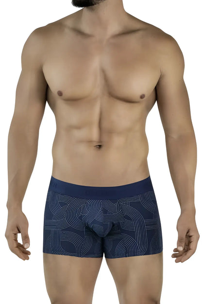 Navy trunks clever 2054 dark blue boxer briefs with subtle white geometric pattern for comfortable wear