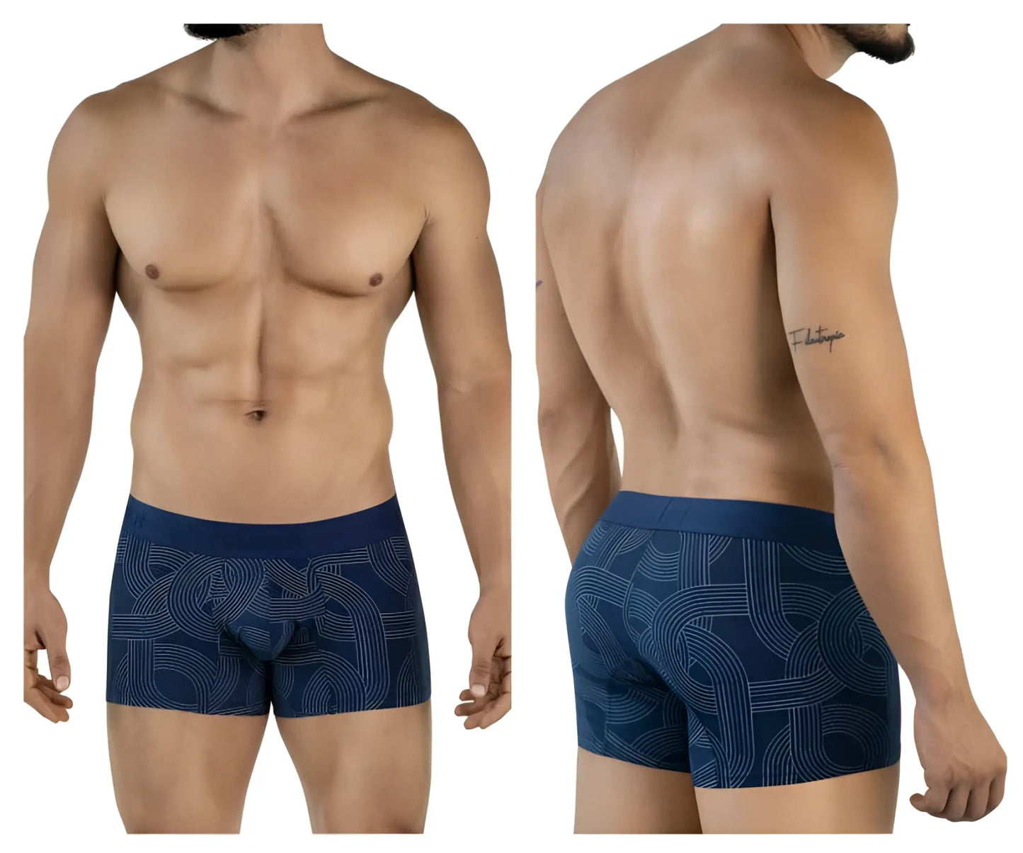 Navy blue Clever 2054 trunks boxer briefs with subtle white geometric pattern for comfortable daily wear