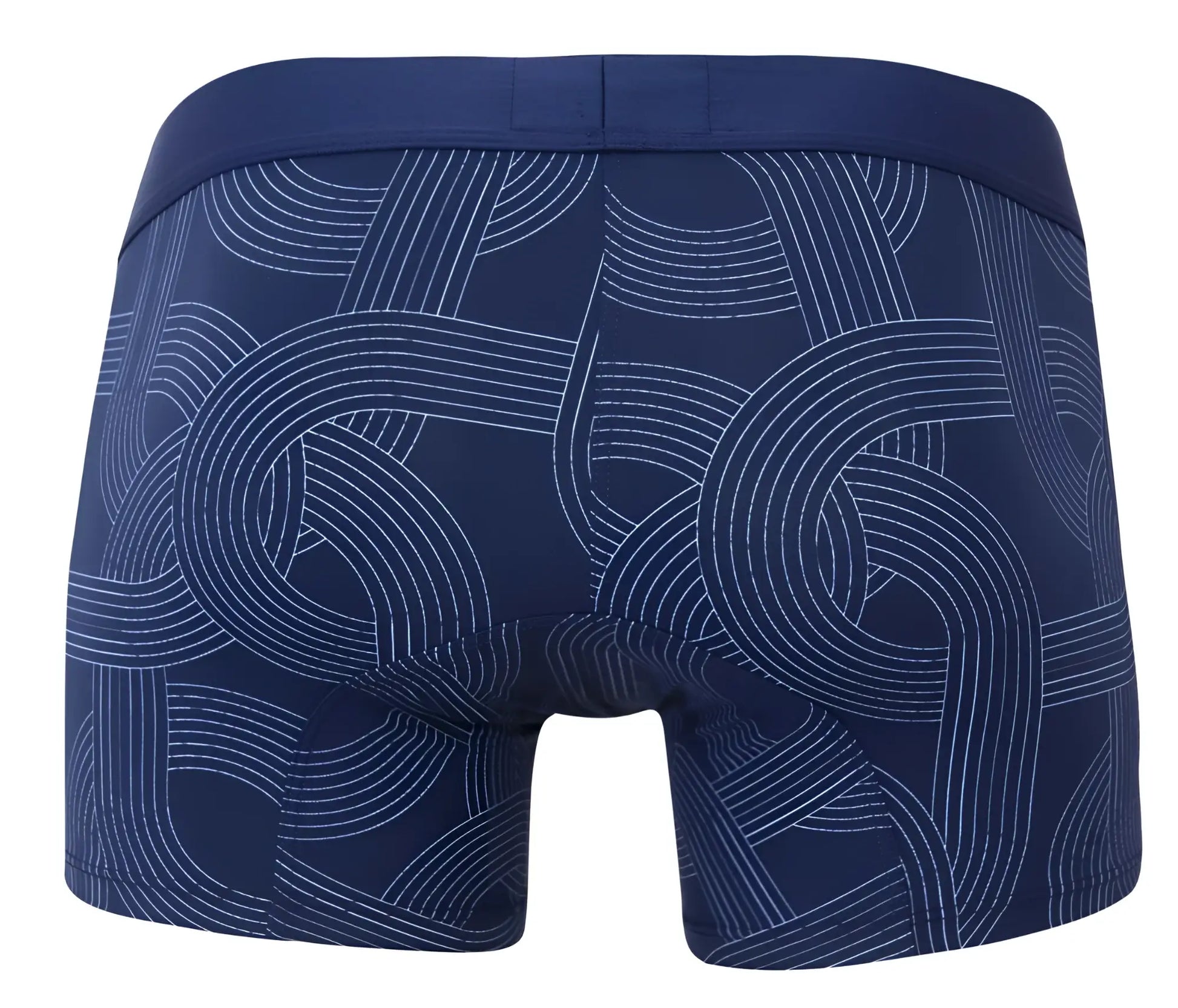 Navy trunks Clever 2054 dark blue boxer briefs with white geometric line pattern made for comfort and style