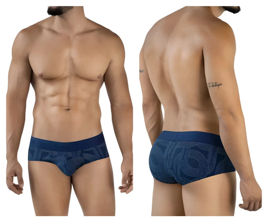 Navy brief with subtle lighter blue geometric pattern from clever 2055 collection in dark blue color