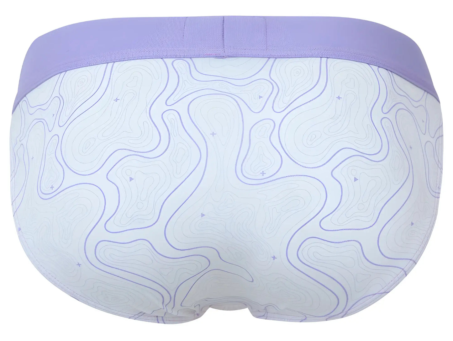 White briefs clever 2057 maze bikini lilac with lavender waistband and subtle purple contour line pattern