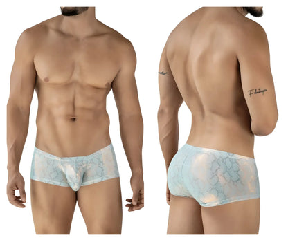 Light blue lace men’s briefs with a subtle pattern from clever 2061 diamond trunks in blue color