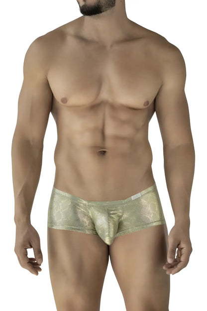 Gold metallic patterned clever 2061 diamond trunks briefs showcasing bold texture and rich color
