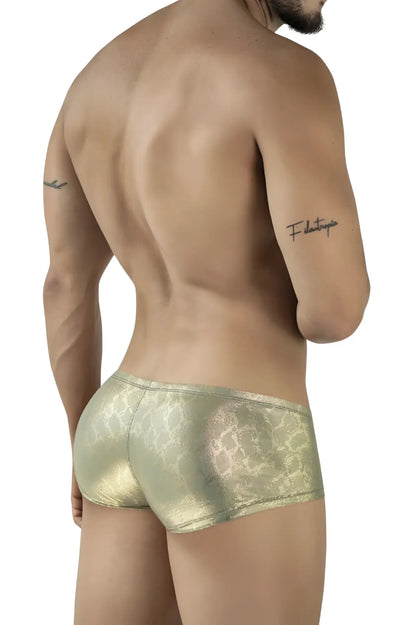 Gold metallic briefs with subtle snakeskin pattern from clever 2061 diamond trunks collection