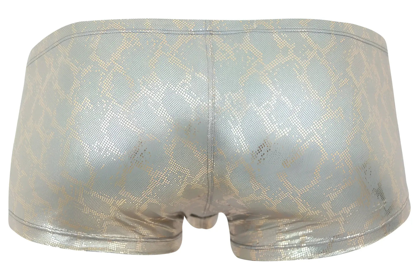 Shiny metallic silver briefs with subtle gold snake scale pattern clever 2061 diamond trunks color gold