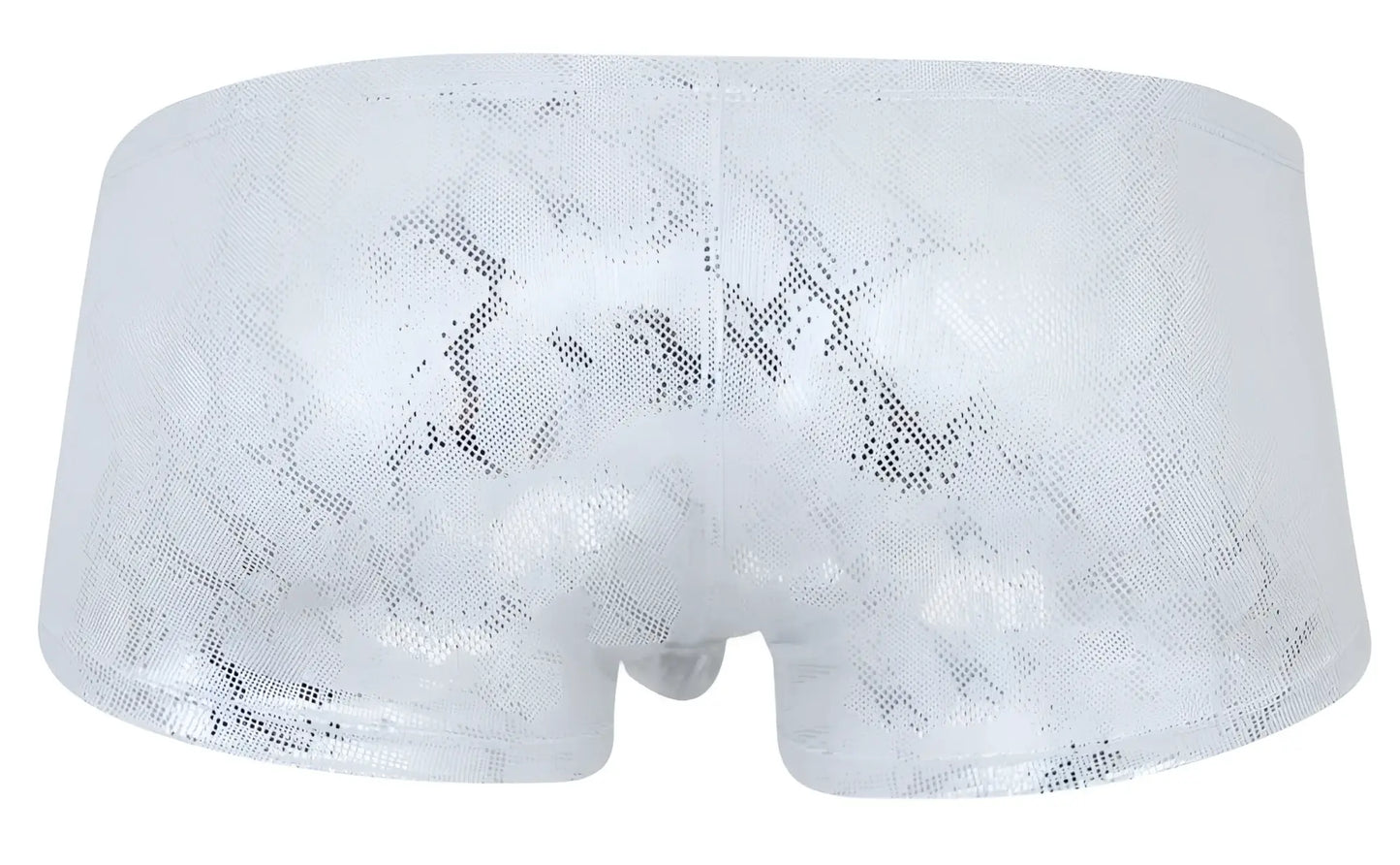 White lace-trimmed briefs with subtle silver snake pattern from clever 2061 diamond trunks color silver collection