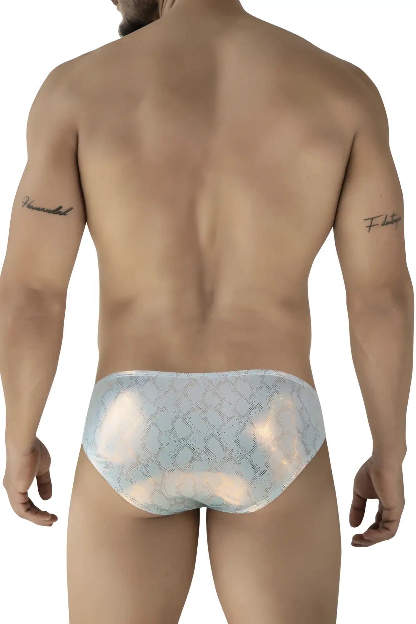 Light blue iridescent lace briefs with subtle geometric pattern clever 2062 diamond briefs color blue