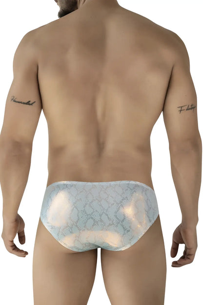 Light blue iridescent lace briefs with subtle geometric pattern clever 2062 diamond briefs color blue