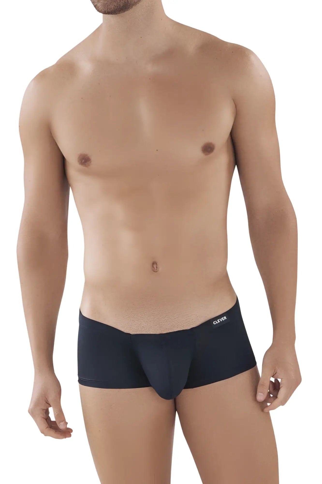 Black clever boxer briefs snug fit with embroidered waistband in black and white australian trunks 2pk