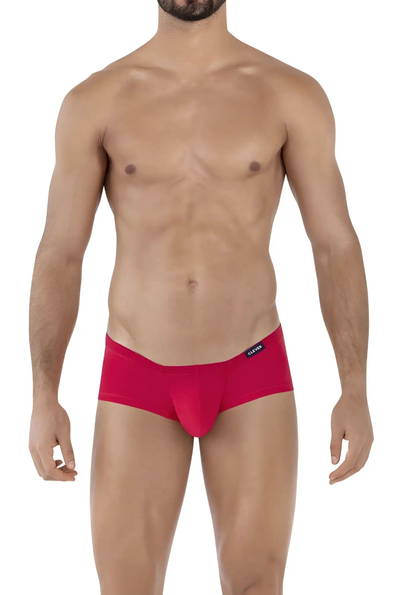 Red clever 229929 3pk australian latin trunks men’s briefs with snug fit and small black brand tag on waistband