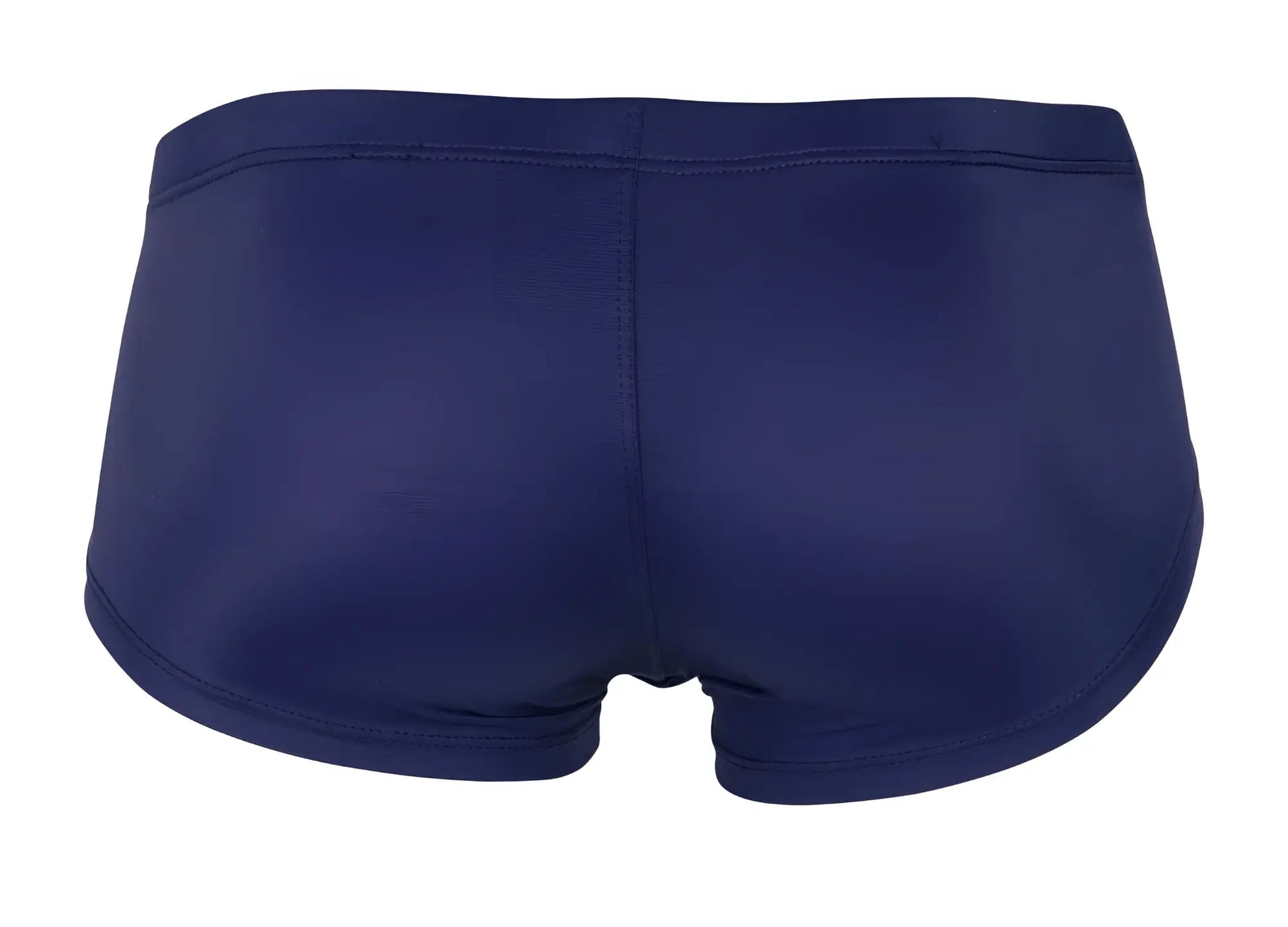 Navy blue clever 229929 australian latin swim trunks with smooth stretchy fabric and seamless construction back side