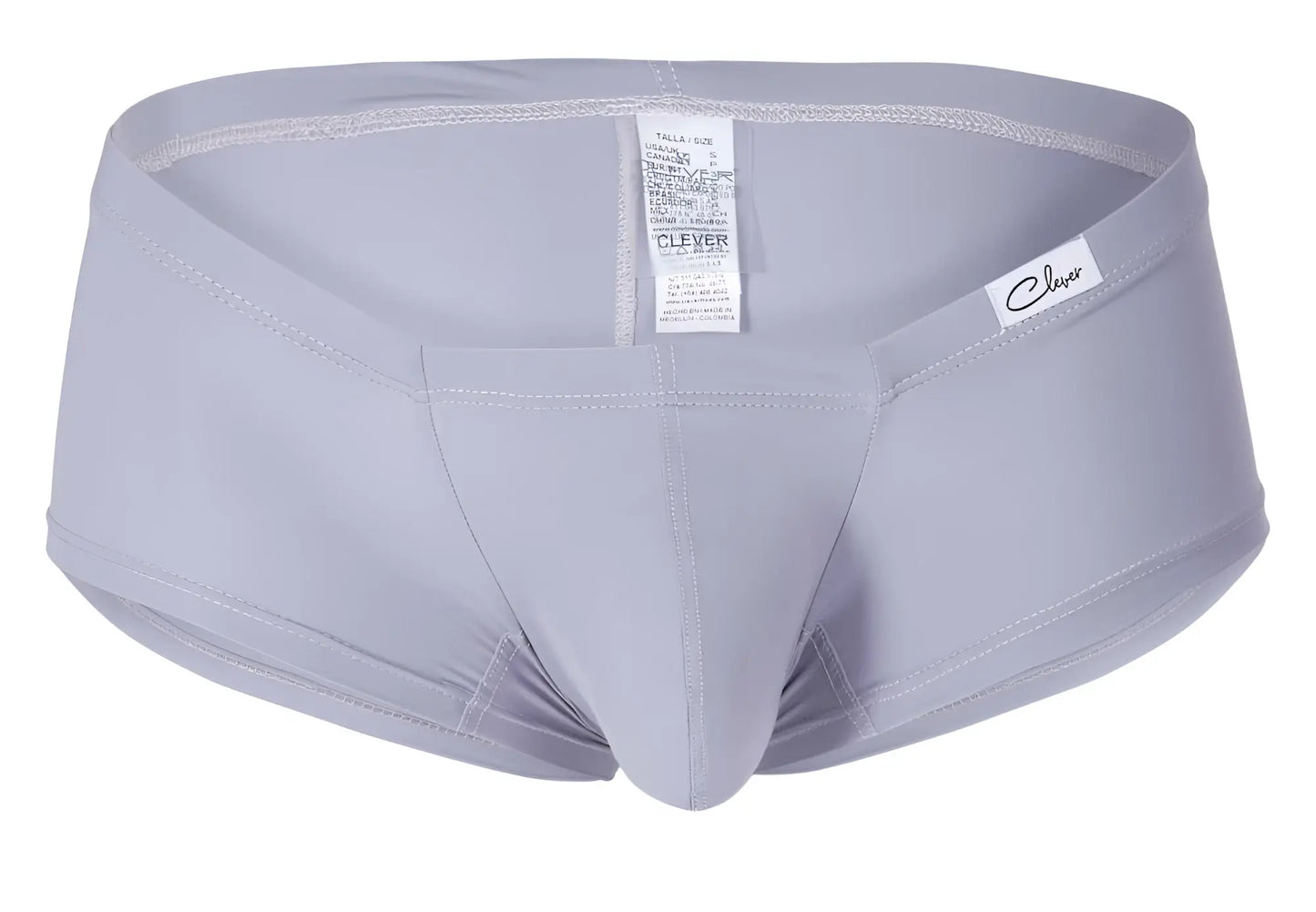 Gray clever 229930 men’s briefs with sleek form-fitting design and subtle stitching details in australian latin trunks pack