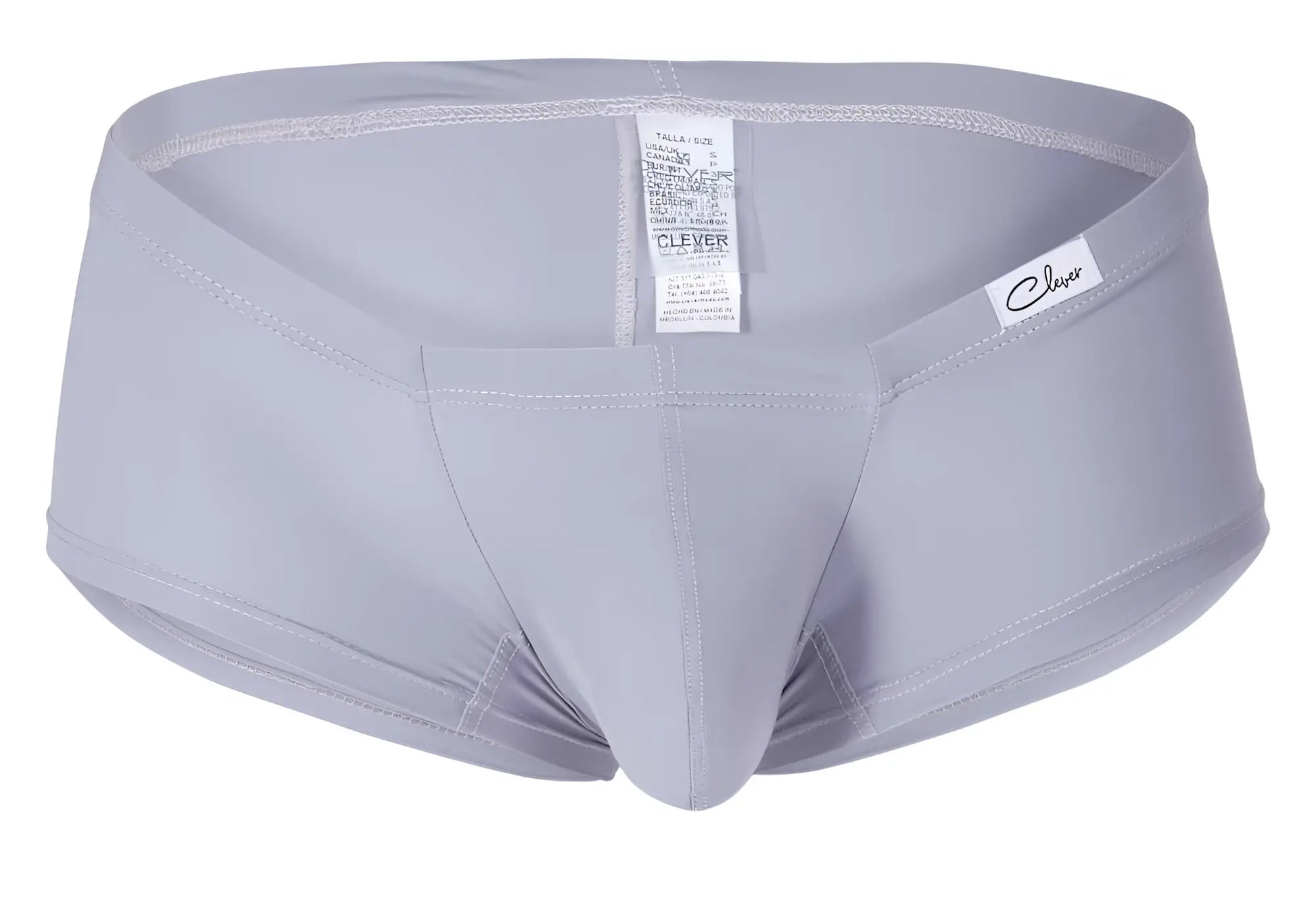 Gray clever 229930 men’s briefs with sleek form-fitting design and subtle stitching details in australian latin trunks pack