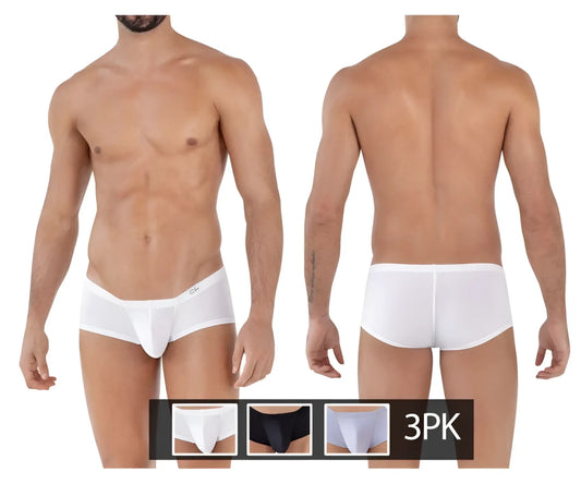 White clever 229930 3pk australian latin trunks briefs with smooth fit and subtle logo on waistband